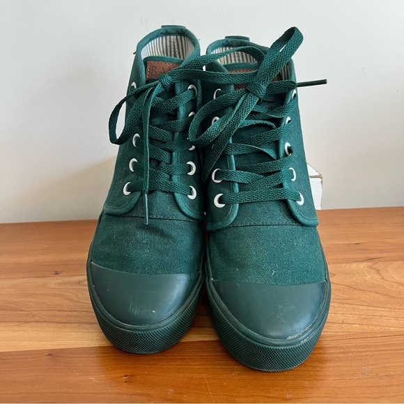BANGS Green Canvas High Top Sneakers Shoes Women Size 6 Men’s Size 4.5 - Picture 4 of 8